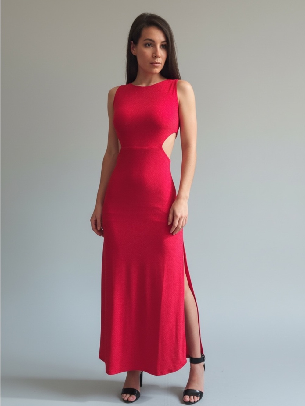 ASOS Red Sleeveless Cutout Maxi Dress